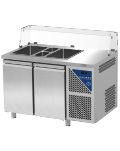 Saladette 2 dører og glasshylle